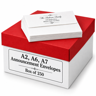 Printed Announcement Envelopes Starting at $57.95 for 250 Printed Announcement Envelopes Starting at $57.95 for 250